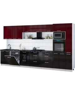 Кухонный гарнитур Интерлиния Мила Gloss 3.9-ПМ1