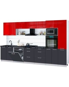 Кухонный гарнитур Интерлиния Мила Gloss 3.6-ПМ1