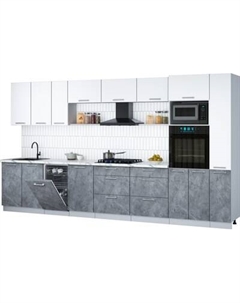 Кухонный гарнитур Интерлиния Мила Gloss 3.8-ПМ3