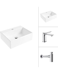 Умывальник со смесителем Lauter 21344 + Allure 21C618С с сифоном 21635CH