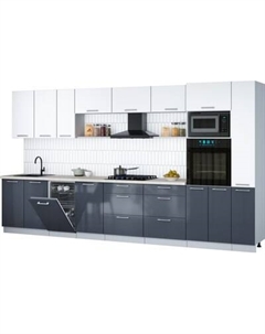 Кухонный гарнитур Интерлиния Мила Gloss 3.8-ПМ3