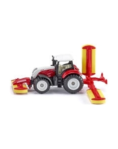 Трактор игрушечный Siku Steyr с газонокосилкой Poettinger / 1672