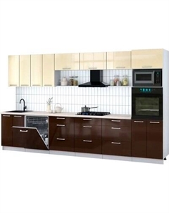 Кухонный гарнитур Интерлиния Мила Gloss 3.6-ПМ1-2