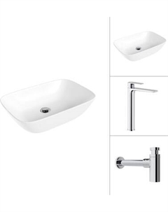 Умывальник со смесителем Lauter 21454 + Reef 21CK8678C + сифон 21635CH