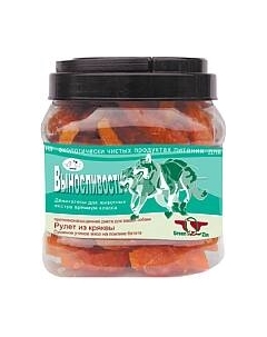 Лакомство для собак Green QZin Выносливость. Сушеное утиное мясо на ломтике батата Green qzin