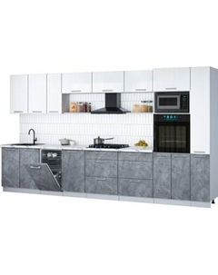 Кухонный гарнитур Интерлиния Мила Gloss 3.8-ПМ3
