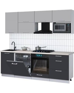 Кухонный гарнитур Интерлиния Мила Gloss 2.3-ПМ2