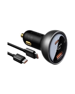 Автомобильное зарядное устройстао Digital Display PD3.1 Dual Fast Charger U+С 140W Set CGZX070001 Baseus