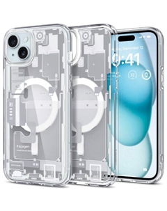Чехол для телефона Ultra Hybrid (MagFit) Zero One для iPhone 15 ACS07037 (белый/разноцветный) Spigen