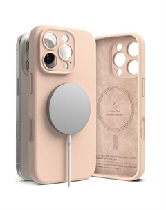 Чехол SILICONE MAGNETIC MAGSAFE для IPHONE 16 PRO PINK SAND Ringke