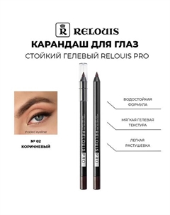 Карандаш для глаз стойкий гелевый PRO Relouis