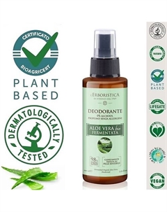 Натуральный Дезодорант-спрей без алюминия с органическим соком Алоэ Вера 100 L'erboristica