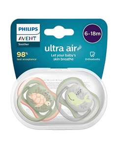 Пустышка силиконовая Ultra Air, 6-18 месяцев Philips