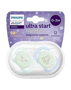Пустышка светящаяся Ultra Start, 0-2 месяца Philips