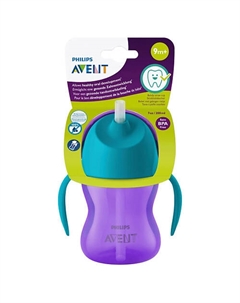 Чашка-поильник с трубочкой, с 9 месяцев Philips