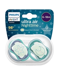 Пустышка светящаяся Ultra Air, 6-18 месяцев Philips