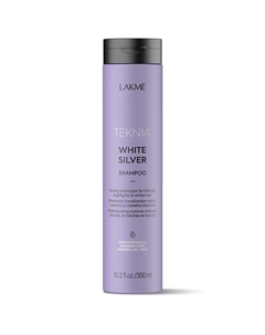 Шампунь для нейтрализации желтого оттенка волос тонирующий Teknia White Silver Shampoo 300 Lakme