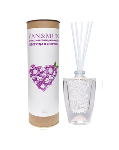 Ароматический диффузор Цветущая сирень с палочками для дома и офиса 45 Van&mun