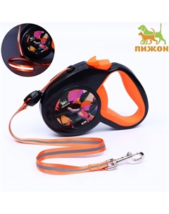 Рулетка "" с прорезиненной ручкой, 8 м, до 50 кг, трос, чёрно-оранжевая Пижон