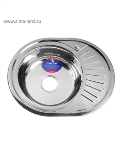Мойка кухонная MIXLINE 528190, врезная, 0.6 мм, 57×45×16 см, левая, вып. 3 1/2", с сифоном Mixline