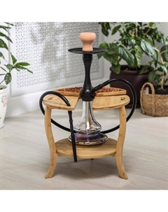 Столик-поднос деревянный для кальяна, 38×35 см, бамбук Катунь