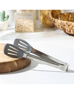 Щипцы «Колд», 23 см, нержавеющая сталь, серебристые Доляна