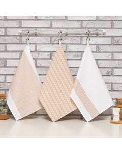 Набор полотенец Lines 40×60 см - 3 шт., 100% хлопок Этель