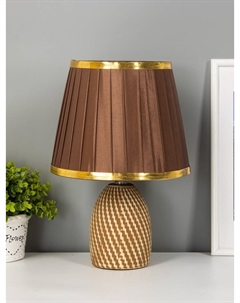 Настольная лампа с абажуром «Рабица коричневый» Е14 21×21×29 см Risalux