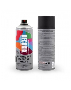 Эмаль – аэрозоль акриловая A02, цвет чёрный матовый, 520 мл Decorix