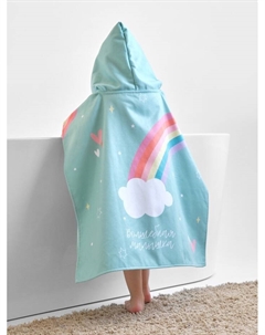 Полотенце - пончо детское махровое «. Единорог», 60×120 см, зелёное Крошка я