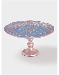 Блюдо сервировочное «ЭЛЕОНОРА БРОНЗА», d=28 см, стекло, голубое, розовое Akcam