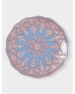 Тарелка «ЭЛЕОНОРА БРОНЗА», d=21 см, стекло, голубая, розовая Akcam