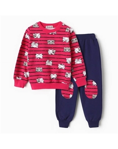 Комплект для девочки (свитшот, брюки), цвет фуксия, рост 92 см Bonito