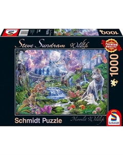 Пазл «Ст.Сандрам. Дикие животные при луне», 1000 элементов Schmidt