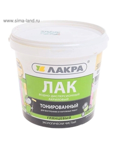 Лак водно – дисперсионный тонированный «», сосна, 0.9 кг Лакра