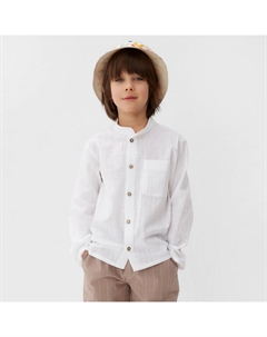 Рубашка для мальчика Linen, размер 28 (86-92 см), белая Kaftan