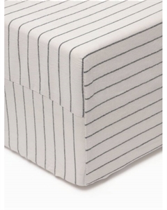 Простыня на резинке 2-спальная «» White stripes, 180×200+25 см, жатый хлопок Этель