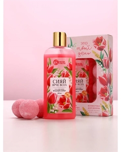 Подарочный набор «Это твой день», гель для душа, 250 мл и бомбочки для ванны 4 шт. Чистое счастье