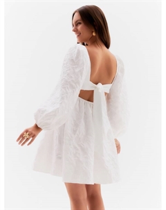 Платье с бантом мини женское, размер S, белое Mist
