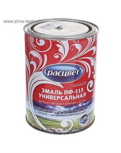 Эмаль атмосферостойкая алкидная «. ПФ – 115», цвет чёрный, 0.9 кг Расцвет