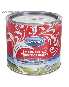 Эмаль атмосферостойкая алкидная «. ПФ – 115», цвет зелёный, 1.9 кг Расцвет