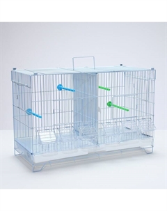 Клетка для птиц пролётная укомплектованная Bd=5/2w, 62×27×40 см, белая Пижон