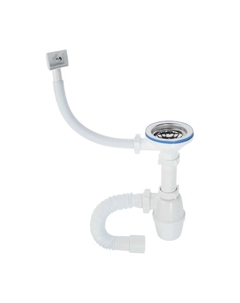 Сифон для мойки ORIO А-40079, 3 1/2" х 40 мм, с прямоуг. переливом, с гофрой 40×40/50 мм Орио