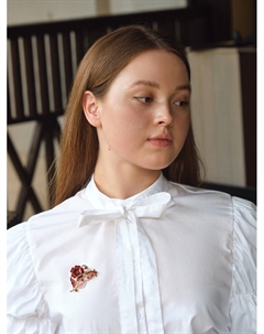 Брошь «Цветок» трилистник, цвет голубой в серебре Qf