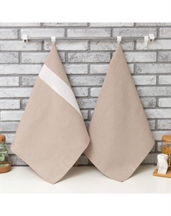 Набор полотенец «», 2 шт., цвет кофейный, 100% хлопок, 163 г/м² Этель