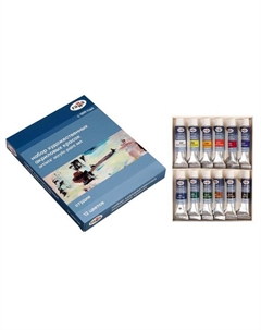 Краска акриловая в тубе, набор 12 цветов х 18 мл, "Студия", морозостойкая, в картонной коробке, 160320211 Гамма