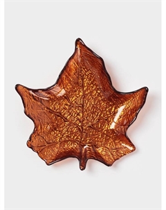 Блюдо сервировочное «КРАСКИ ОСЕНИ. КЛЁН» 17 см, стекло, цвет бронзовый Akcam