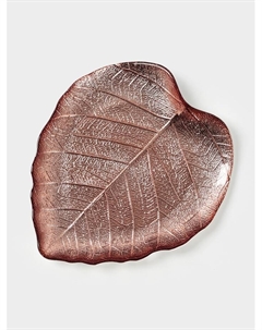 Блюдо сервировочное «КРАСКИ ОСЕНИ. ЛИСТ», 17 см, стекло, цвет бронзовый Akcam