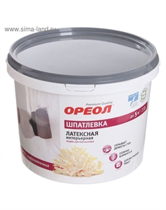 Водно-дисперсионная латексная шпатлёвка «Ореол» (для внутренних работ), 4 кг Лакра