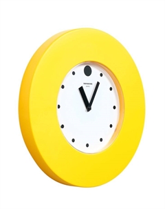 Часы настенные круглые "Классика", бесшумные, желтый обод, d-37 см, циферблат 22 см Troykatime